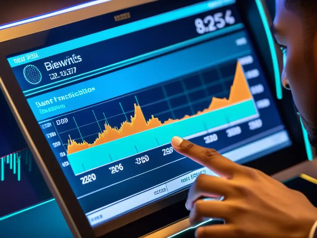 Transacción financiera detallada en interfaz moderna Un análisis detallado de transacciones financieras en una interfaz digital moderna, con gráficos e información precisa