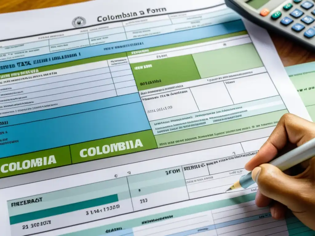 Formulario de retención en Colombia: complejidad fiscal Complejidad y profesionalismo en formulario de retención fiscal en Colombia, resaltando importancia en finanzas