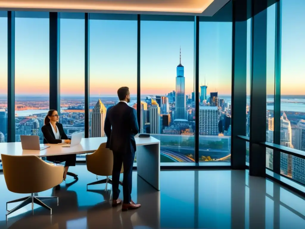 Consultor fiscal profesional reduce impuestos legalmente Consultor experto en reducción legal de impuestos brinda estrategias efectivas a cliente en lujosa oficina moderna con vista a la ciudad