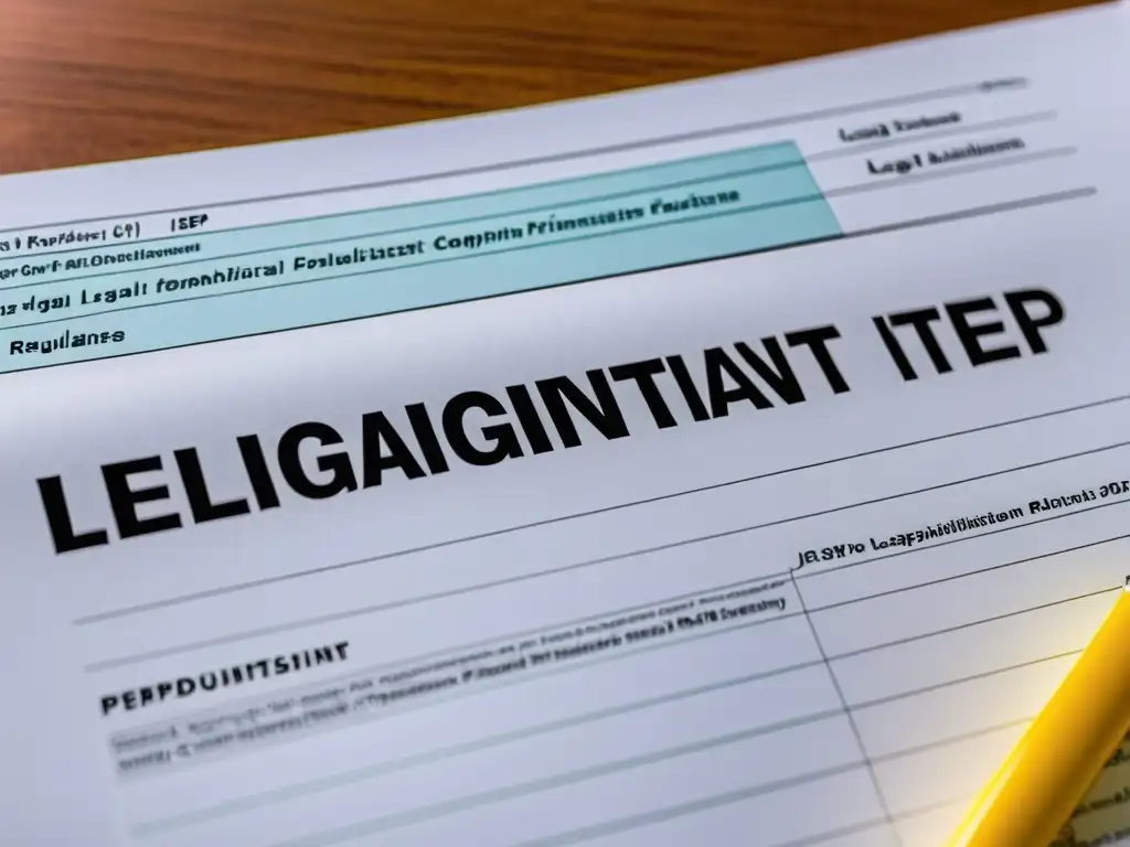 Detalle vibrante: Leyes y regulaciones del IEPS en enfoque ultradetallado Detalle de documento legal con tipografía intricada y secciones resaltadas en colores vibrantes, representando el impacto y estrategias IEPS