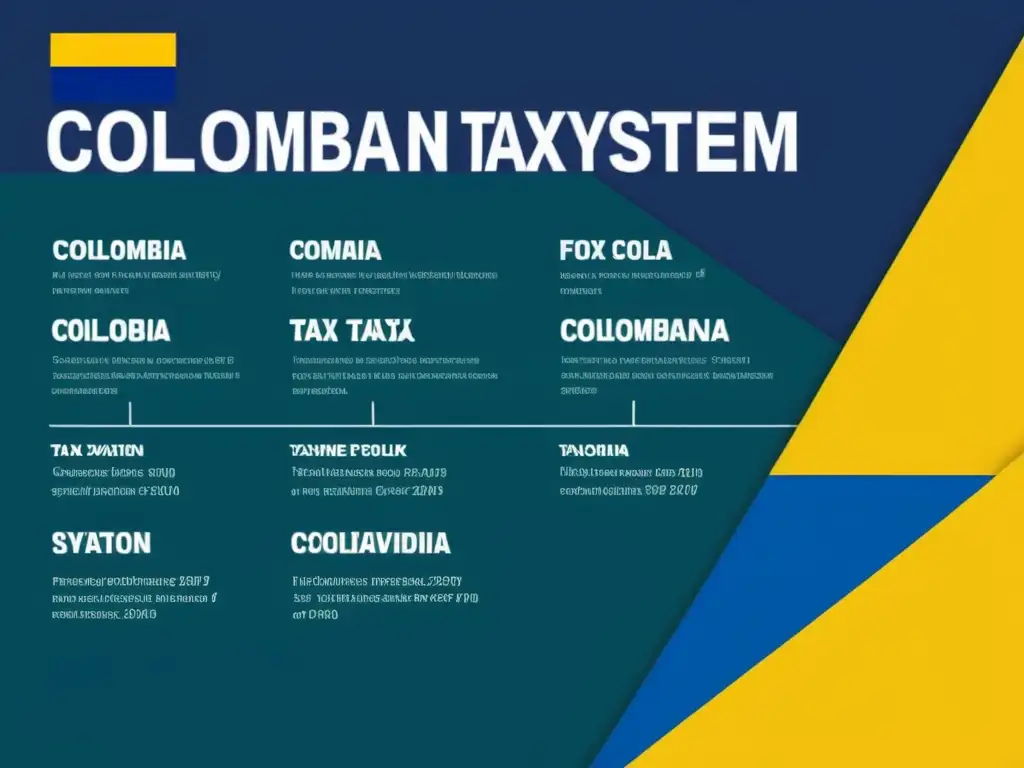 Impactante ilustración del sistema tributario colombiano Detalle ilustrado del sistema tributario colombiano, con capas representando el IVA
