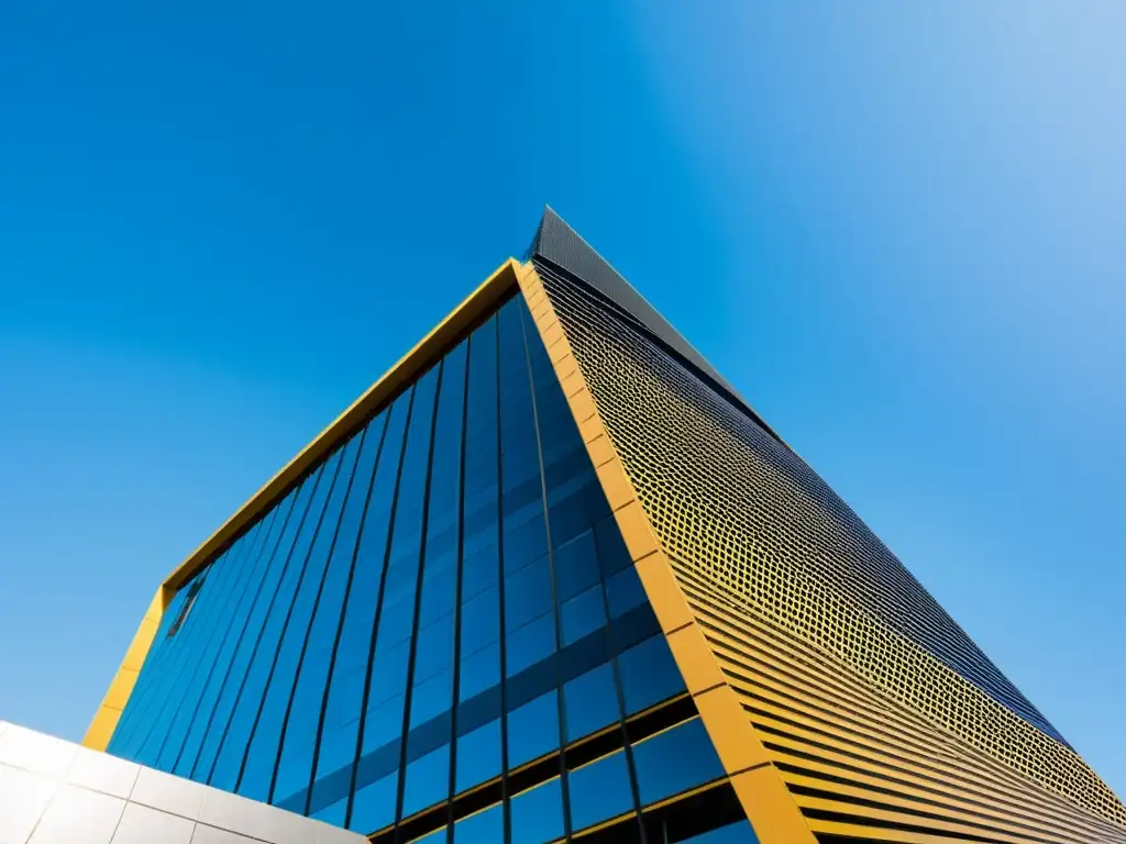 Edificio moderno en Bogotá: símbolo de crecimiento empresarial en Colombia Edificio corporativo moderno en Bogotá, Colombia, con arquitectura elegante y ciudad dinámica al fondo