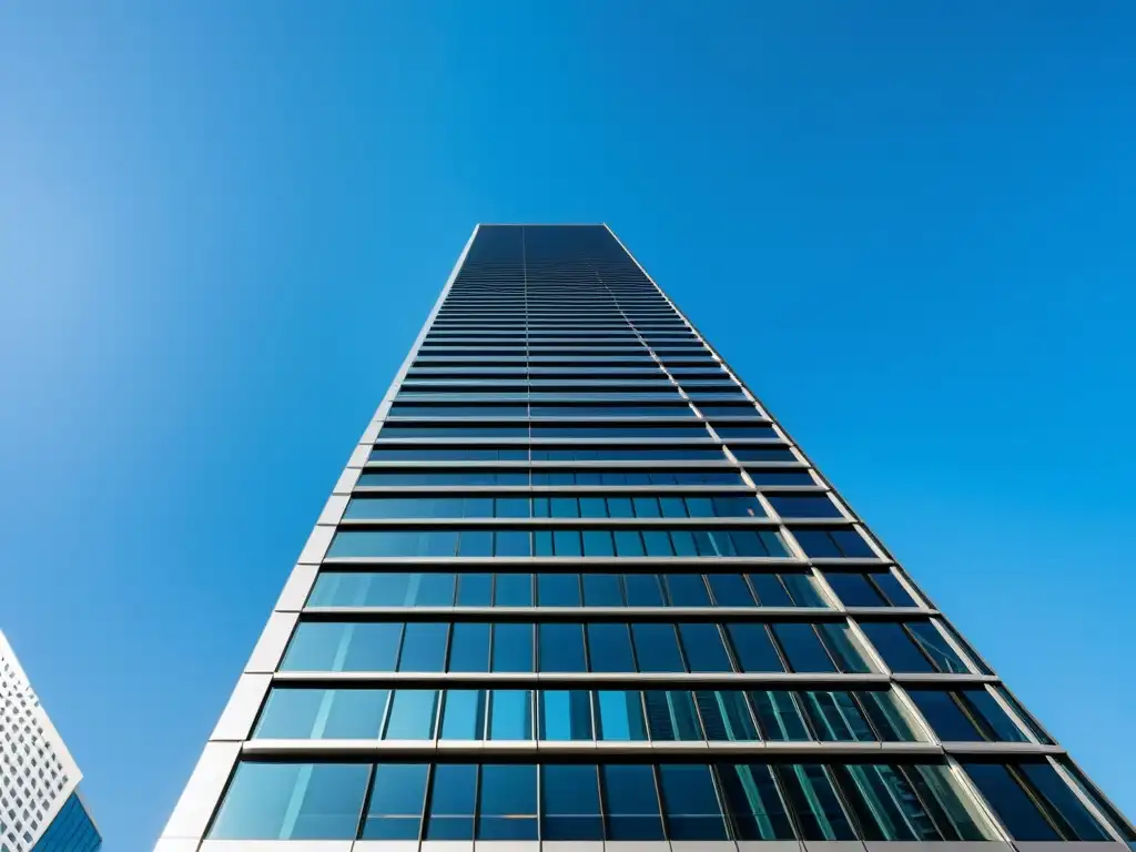 Edificio de oficinas moderno en la ciudad Edificio moderno en ciudad vibrante refleja innovación y éxito