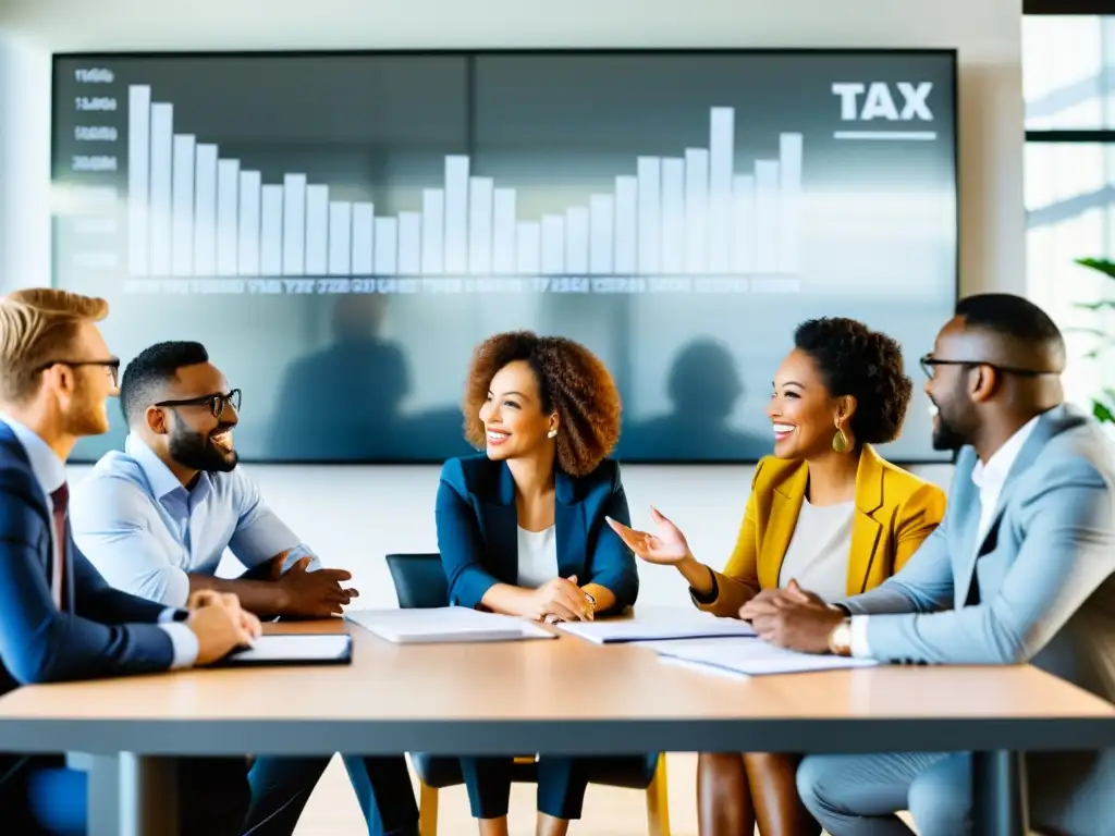 Emprendedores aprendiendo estrategias fiscales Grupo diverso de emprendedores en curso de fiscalidad para emprendedores