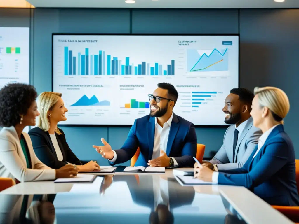 Expertos en inversión inmobiliaria colaboran en estrategias fiscales Un grupo diverso de profesionales discute estrategias de inversión inmobiliaria con enfoque en la optimización fiscal