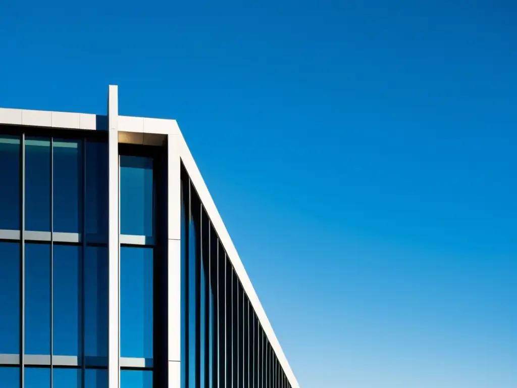 Edificio de lujo en España: modernidad y sofisticación Imagen de un edificio moderno y elegante en España, con líneas limpias y fachada de cristal, reflejando riqueza y sofisticación