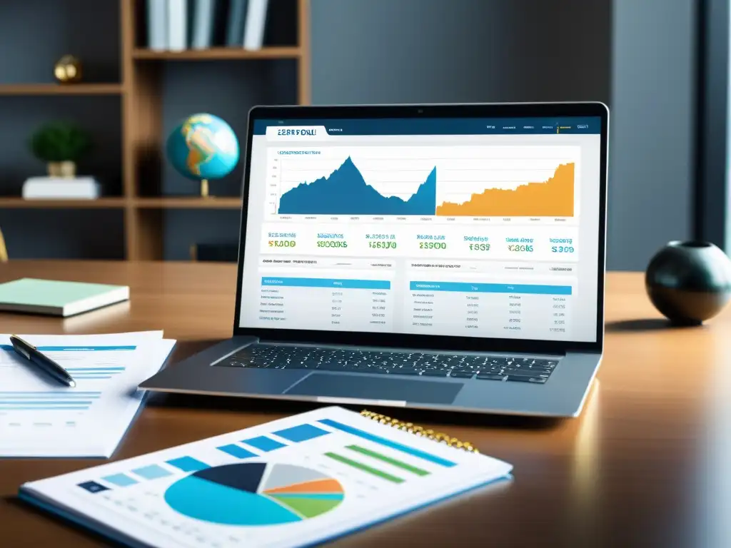 Oficina moderna para planificación tributaria internacional Imagen de una oficina moderna con planificación fiscal para empresas familiares, reflejando profesionalismo y sofisticación
