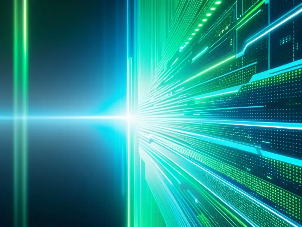 Interfaz de ciberseguridad futurista con codificación detallada Interfaz futurista de ciberseguridad con líneas de código y algoritmos de encriptación avanzados en pantalla holográfica