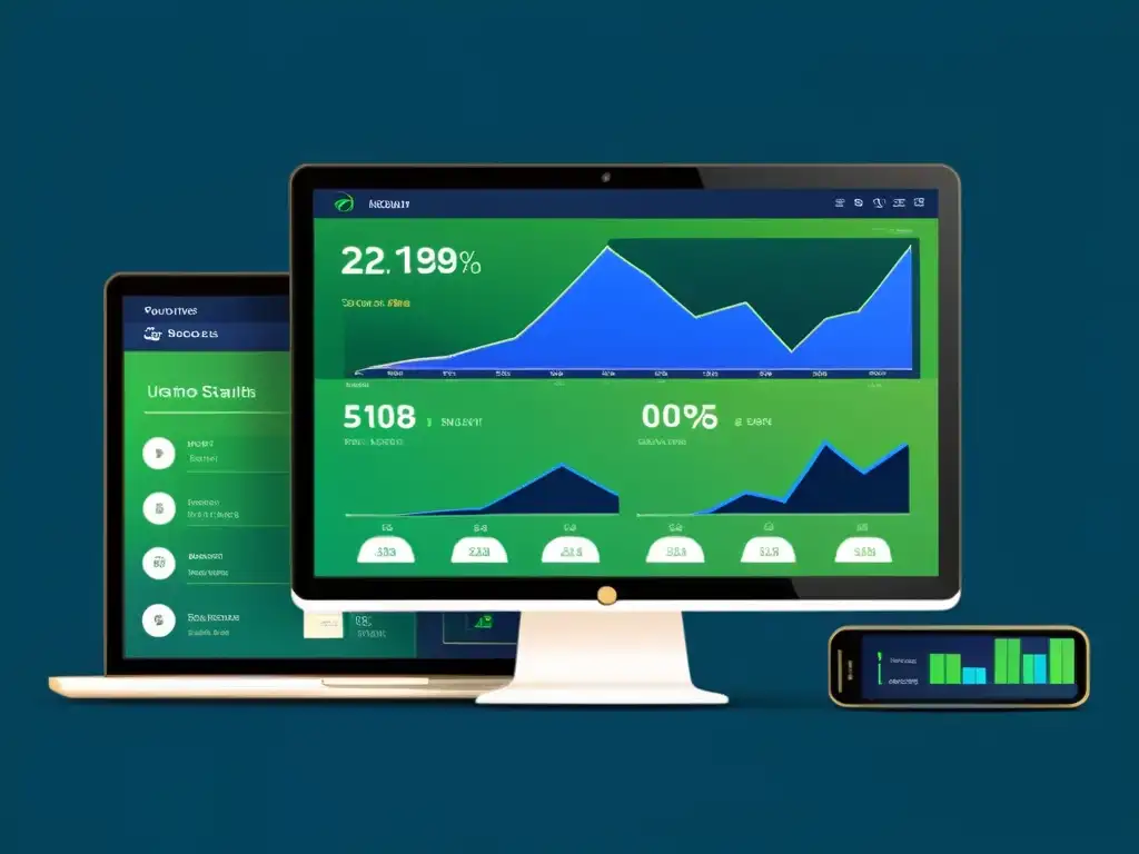 Interfaz futurista para análisis de datos fiscales en tiempo real Interfaz futurista y dinámica con gráficos en tiempo real de análisis de datos tributarios