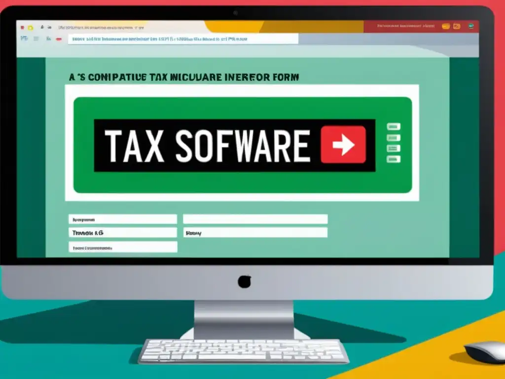 Interfaz moderna de software de impuestos con mensajes de error Interfaz de software de impuestos con errores comunes destacados