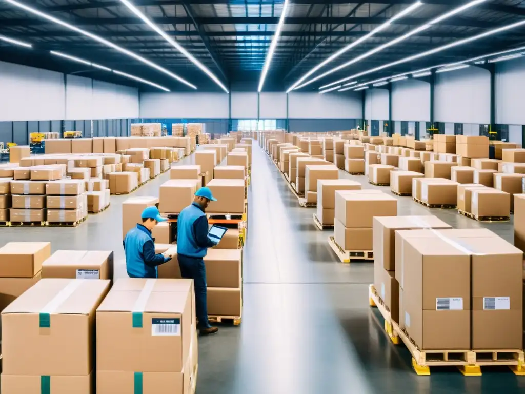 Almacén de eCommerce: Integración Digital y Operaciones Eficientes Moderno almacén de ecommerce con integración físico-digital