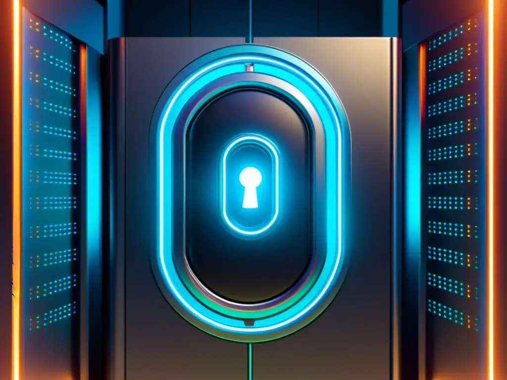 Bóveda digital ultrasegura: protección de datos fiscales Un moderno y seguro software de gestión tributaria confidencialidad con diseño futurista y avanzadas medidas de seguridad
