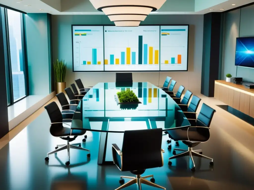 Oficina moderna: reunión estratégica en sala de juntas Profesionales en una moderna sala de juntas, analizando informes financieros con determinación y planificación estratégica asesor fiscal