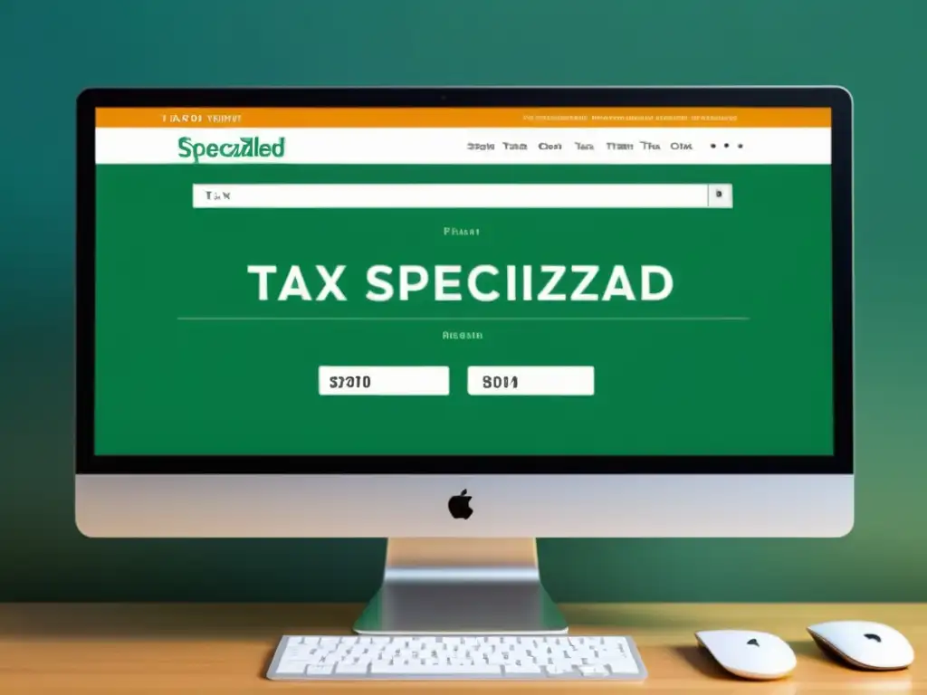 Software de impuestos eficiente para declaraciones sin errores Un software especializado para declaración de impuestos en una pantalla de computadora moderna, con colores vibrantes y una interfaz fácil de usar