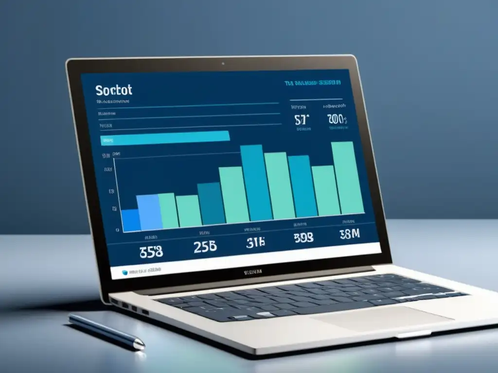 Software de gestión tributaria: gráficos y datos detallados Software de gestión tributaria para contadores: Interfaz moderna y profesional con datos financieros y gráficos en tonos azules y grises