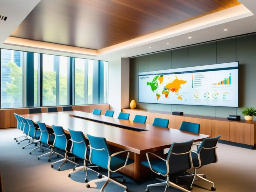 Sala de clases moderna para aprender leyes fiscales internacionales Vibrante seminario de fiscalidad internacional, profesionales participando en dinámica discusión y aprendizaje colaborativo
