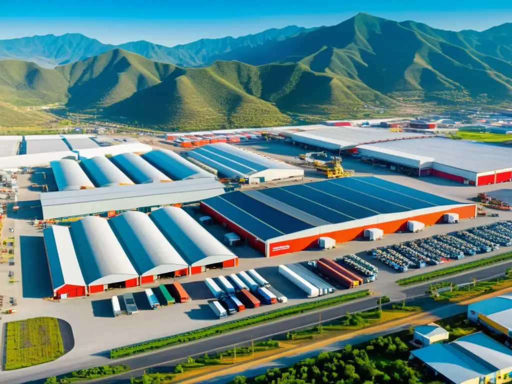 Maquiladoras en México: Eficiencia y Productividad Vista aérea de maquiladoras en México, reflejando eficiencia y productividad