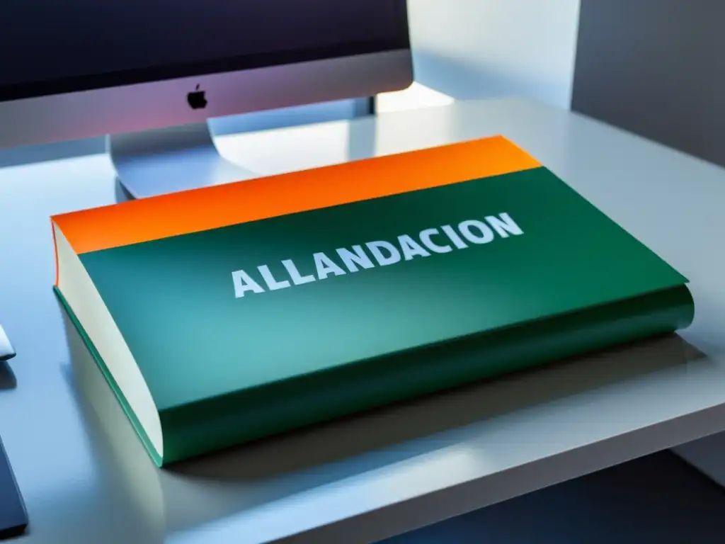 Manual de Planificación Fiscal: Escritorio moderno y sofisticado Vista detallada de un elegante escritorio de oficina con el libro 'Manual de Planificación Fiscal' de Alejandro Ebrat Picart en primer plano